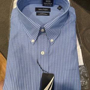 Nautica button down blue striped shirt never worn